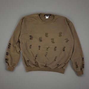 Ellandemm Brown‎ Distressed Sweatshirt XL Oversized Grunge Streetwear